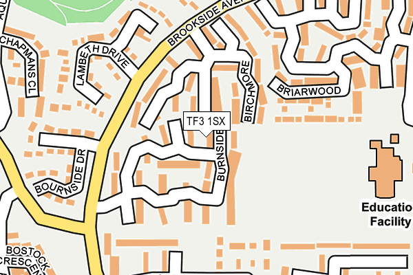 TF3 1SX map - OS OpenMap – Local (Ordnance Survey)