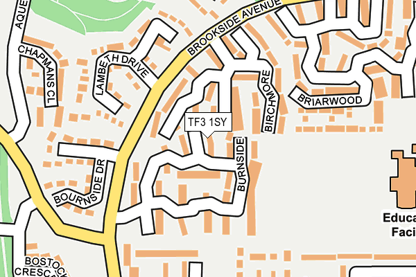 TF3 1SY map - OS OpenMap – Local (Ordnance Survey)