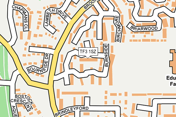 TF3 1SZ map - OS OpenMap – Local (Ordnance Survey)