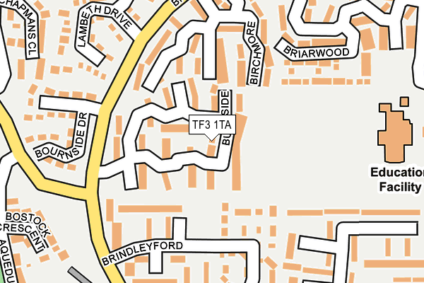 TF3 1TA map - OS OpenMap – Local (Ordnance Survey)