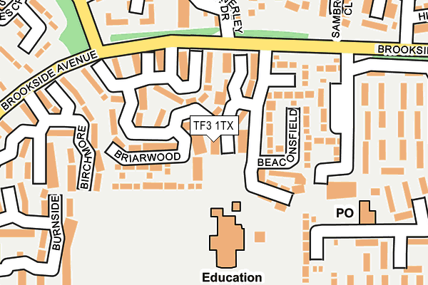 TF3 1TX map - OS OpenMap – Local (Ordnance Survey)