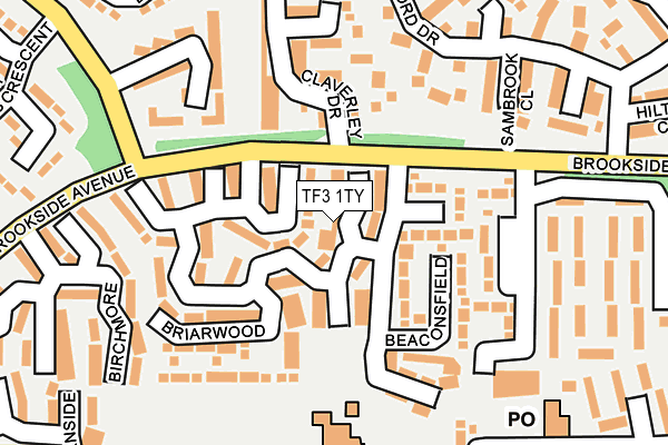 TF3 1TY map - OS OpenMap – Local (Ordnance Survey)