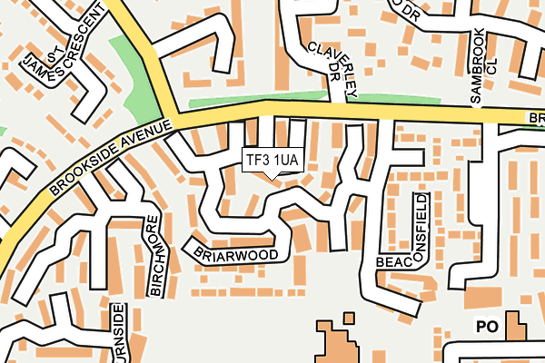 TF3 1UA map - OS OpenMap – Local (Ordnance Survey)