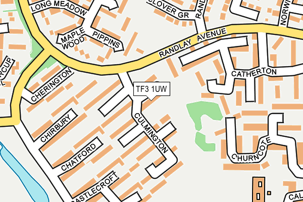 TF3 1UW map - OS OpenMap – Local (Ordnance Survey)