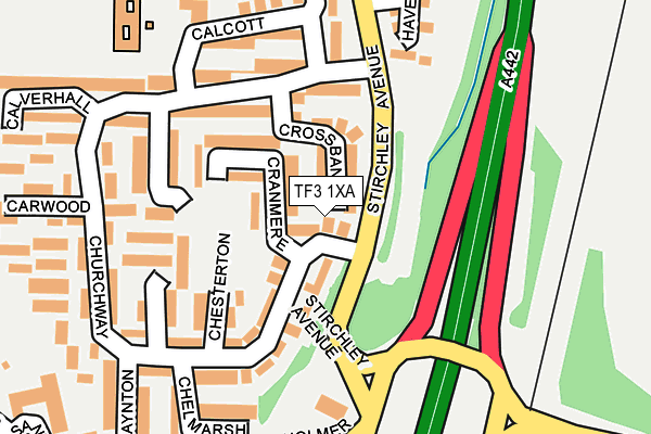 TF3 1XA map - OS OpenMap – Local (Ordnance Survey)