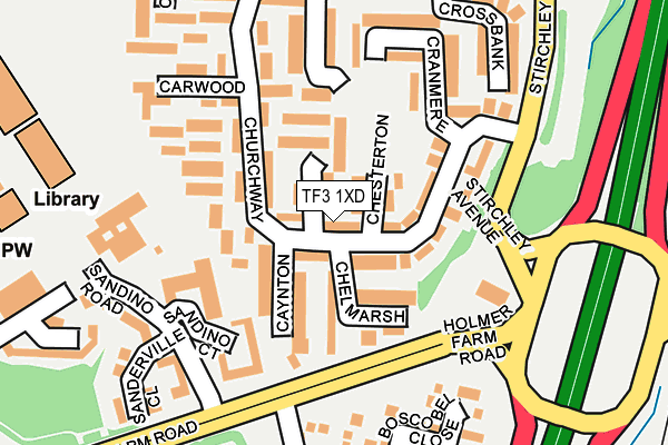 TF3 1XD map - OS OpenMap – Local (Ordnance Survey)