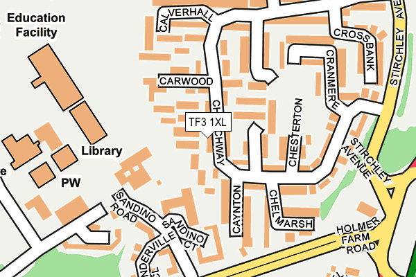 TF3 1XL map - OS OpenMap – Local (Ordnance Survey)