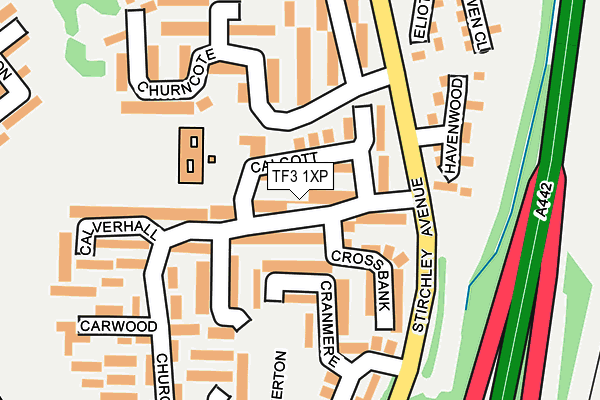 TF3 1XP map - OS OpenMap – Local (Ordnance Survey)