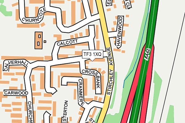 TF3 1XQ map - OS OpenMap – Local (Ordnance Survey)