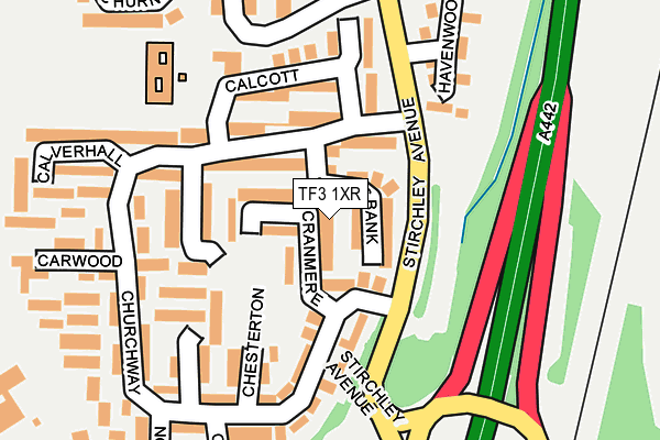 TF3 1XR map - OS OpenMap – Local (Ordnance Survey)