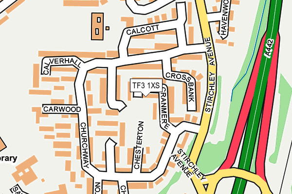 TF3 1XS map - OS OpenMap – Local (Ordnance Survey)