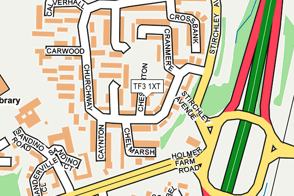 TF3 1XT map - OS OpenMap – Local (Ordnance Survey)