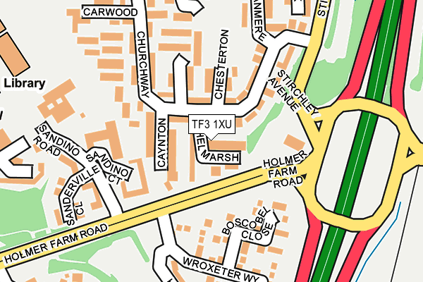 TF3 1XU map - OS OpenMap – Local (Ordnance Survey)