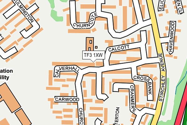 TF3 1XW map - OS OpenMap – Local (Ordnance Survey)