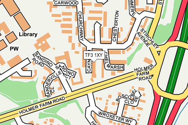 TF3 1XY map - OS OpenMap – Local (Ordnance Survey)