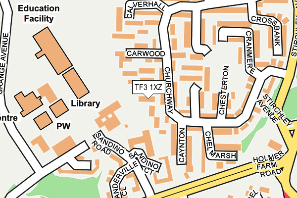 TF3 1XZ map - OS OpenMap – Local (Ordnance Survey)