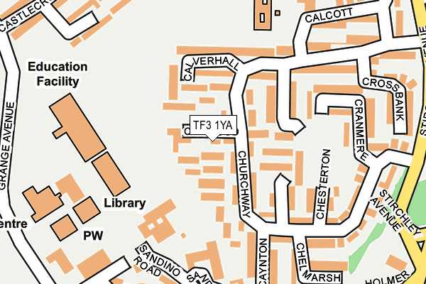TF3 1YA map - OS OpenMap – Local (Ordnance Survey)