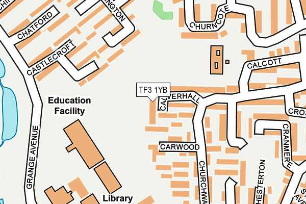TF3 1YB map - OS OpenMap – Local (Ordnance Survey)