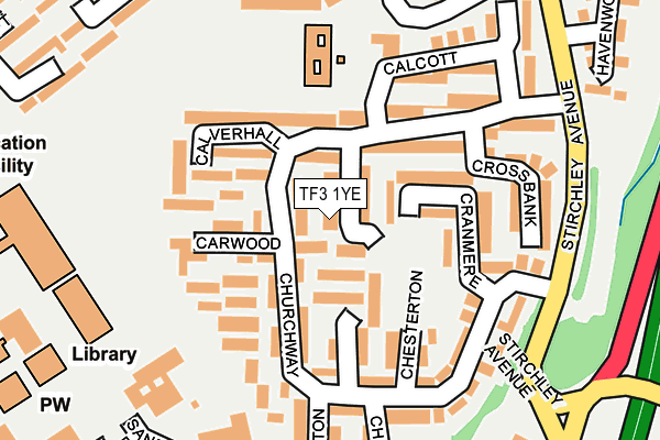 TF3 1YE map - OS OpenMap – Local (Ordnance Survey)