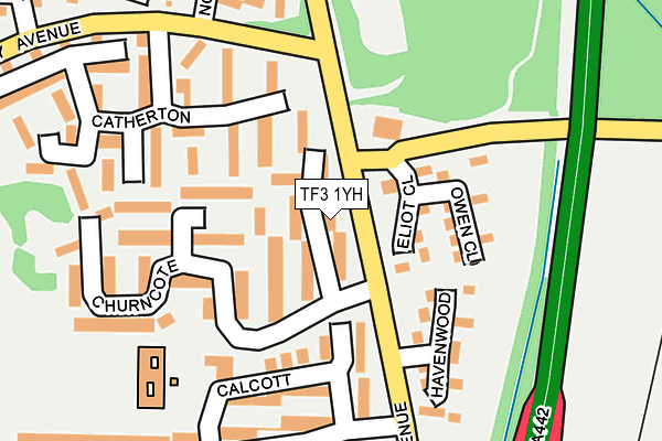 TF3 1YH map - OS OpenMap – Local (Ordnance Survey)