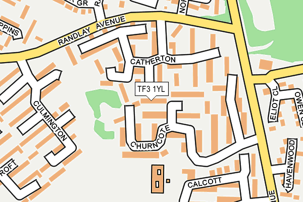 TF3 1YL map - OS OpenMap – Local (Ordnance Survey)