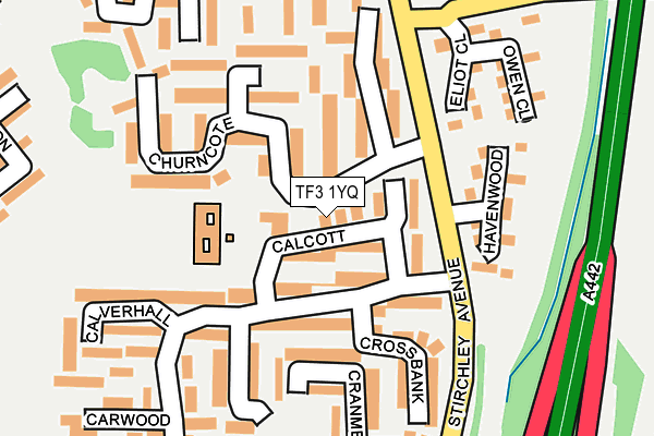 TF3 1YQ map - OS OpenMap – Local (Ordnance Survey)