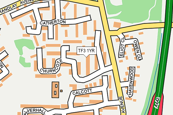 TF3 1YR map - OS OpenMap – Local (Ordnance Survey)