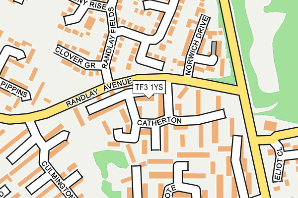 TF3 1YS map - OS OpenMap – Local (Ordnance Survey)