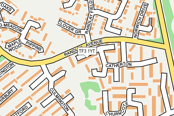 TF3 1YT map - OS OpenMap – Local (Ordnance Survey)