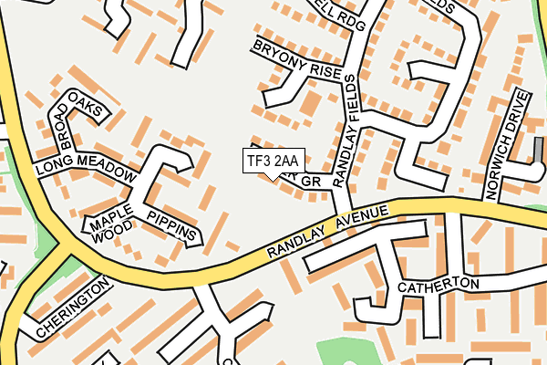 TF3 2AA map - OS OpenMap – Local (Ordnance Survey)