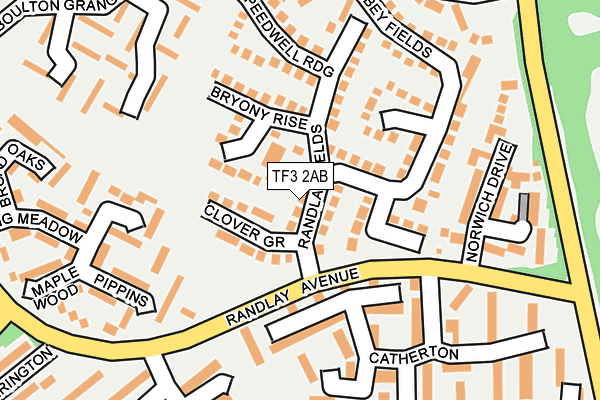 TF3 2AB map - OS OpenMap – Local (Ordnance Survey)