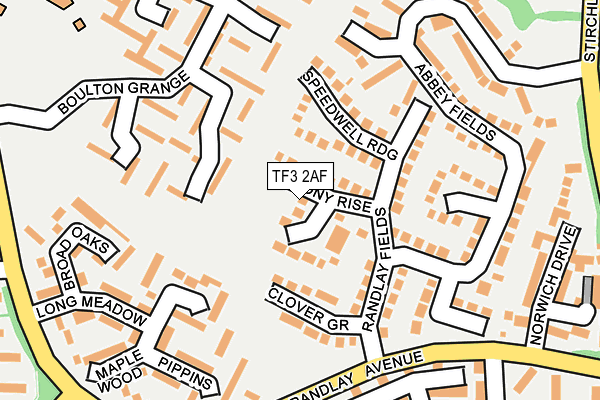TF3 2AF map - OS OpenMap – Local (Ordnance Survey)