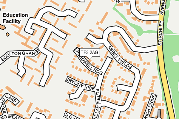 TF3 2AG map - OS OpenMap – Local (Ordnance Survey)