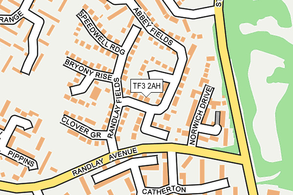 TF3 2AH map - OS OpenMap – Local (Ordnance Survey)