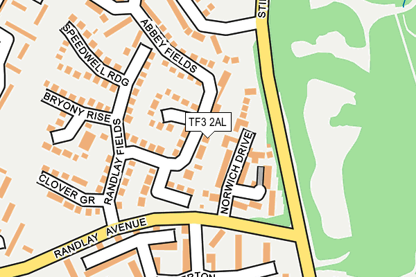 TF3 2AL map - OS OpenMap – Local (Ordnance Survey)