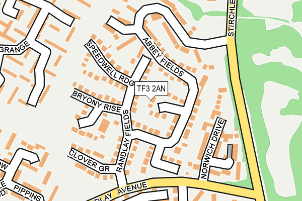 TF3 2AN map - OS OpenMap – Local (Ordnance Survey)