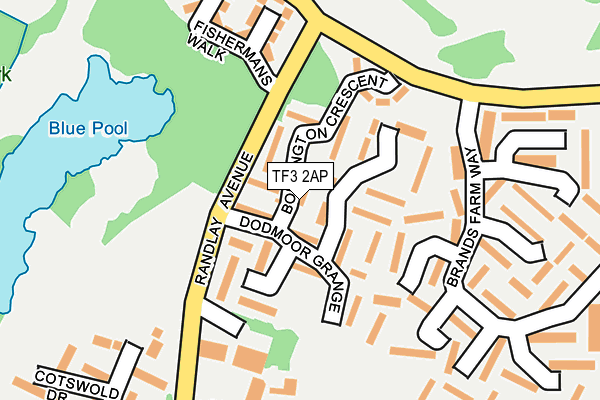 TF3 2AP map - OS OpenMap – Local (Ordnance Survey)