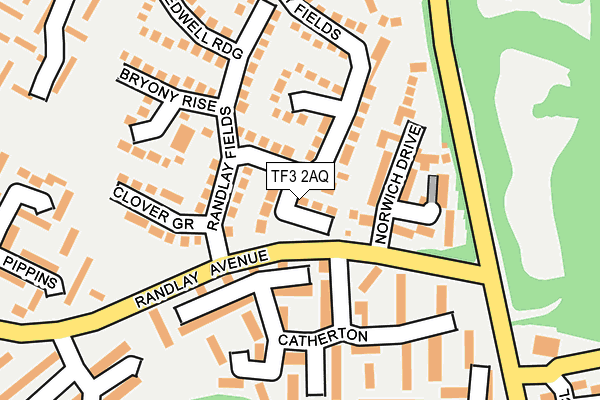 TF3 2AQ map - OS OpenMap – Local (Ordnance Survey)