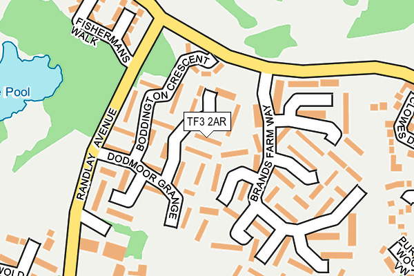 TF3 2AR map - OS OpenMap – Local (Ordnance Survey)