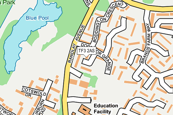 TF3 2AS map - OS OpenMap – Local (Ordnance Survey)