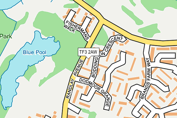 TF3 2AW map - OS OpenMap – Local (Ordnance Survey)