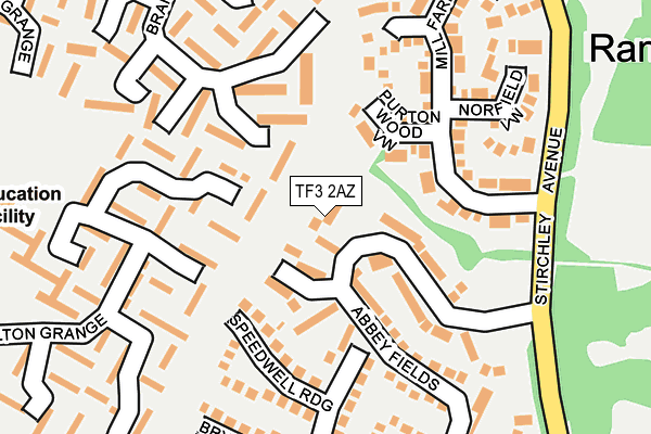 TF3 2AZ map - OS OpenMap – Local (Ordnance Survey)