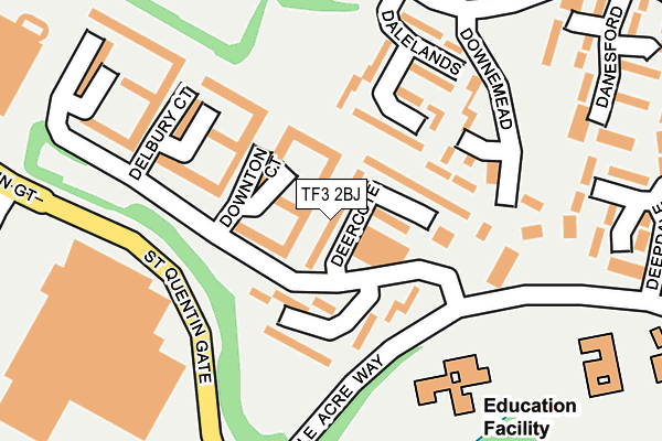 TF3 2BJ map - OS OpenMap – Local (Ordnance Survey)