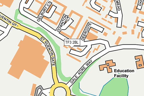 TF3 2BL map - OS OpenMap – Local (Ordnance Survey)