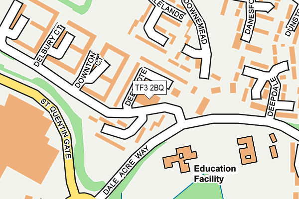 TF3 2BQ map - OS OpenMap – Local (Ordnance Survey)