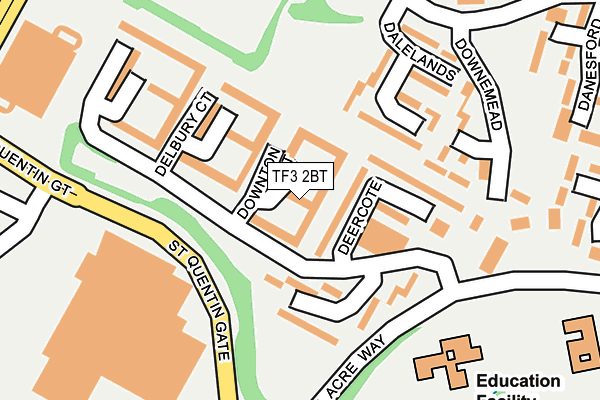 TF3 2BT map - OS OpenMap – Local (Ordnance Survey)