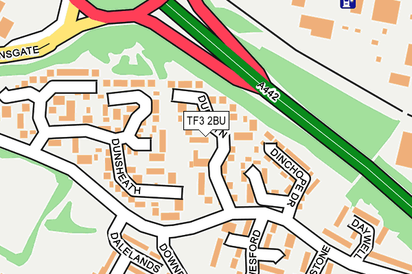TF3 2BU map - OS OpenMap – Local (Ordnance Survey)