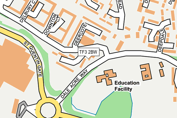 TF3 2BW map - OS OpenMap – Local (Ordnance Survey)