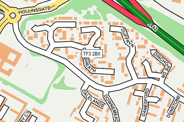 TF3 2BX map - OS OpenMap – Local (Ordnance Survey)