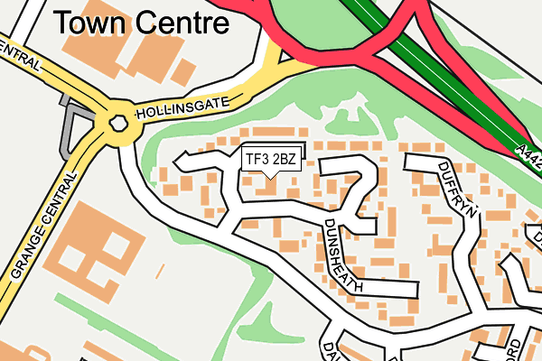 TF3 2BZ map - OS OpenMap – Local (Ordnance Survey)